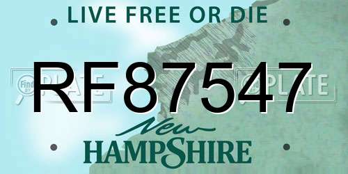 RF87547 New Hampshire License Plate