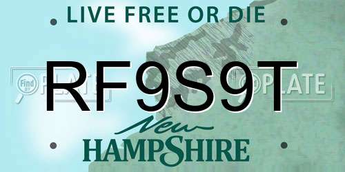 RF9S9T New Hampshire License Plate