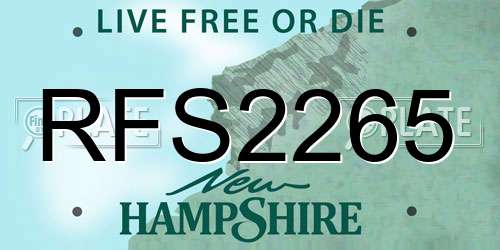 RFS2265 New Hampshire License Plate