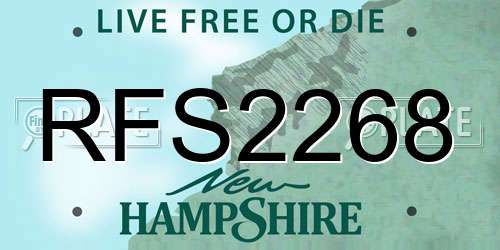 RFS2268 New Hampshire License Plate