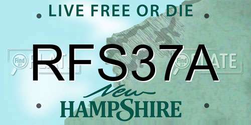 RFS37A New Hampshire License Plate