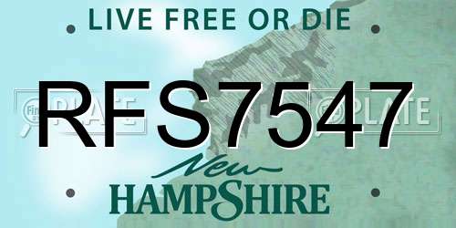 RFS7547 New Hampshire License Plate