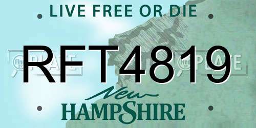 RFT4819 New Hampshire License Plate