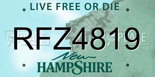RFZ4819 New Hampshire License Plate