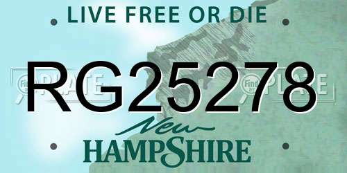 RG25278 New Hampshire License Plate