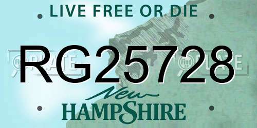 RG25728 New Hampshire License Plate