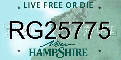 RG25775 New Hampshire License Plate