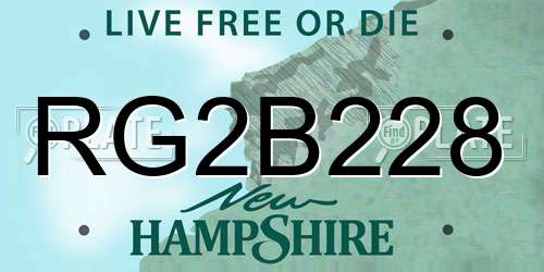 RG2B228 New Hampshire License Plate