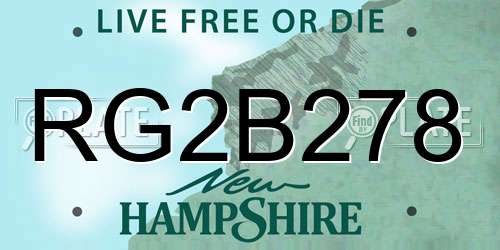 RG2B278 New Hampshire License Plate