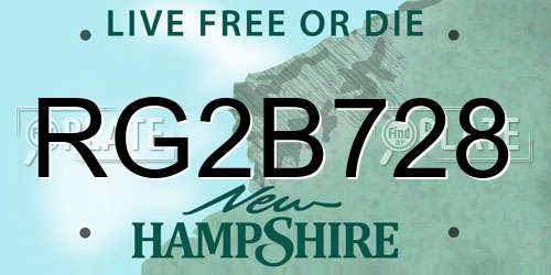 RG2B728 New Hampshire License Plate