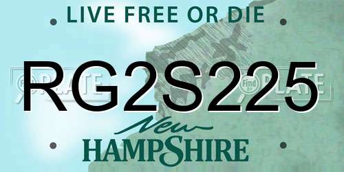 RG2S225 New Hampshire License Plate