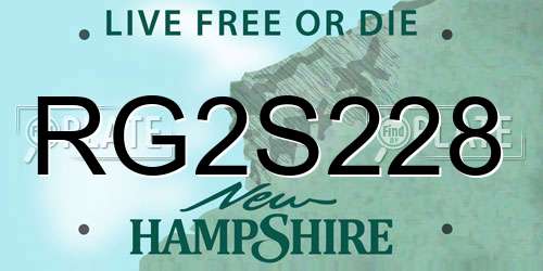 RG2S228 New Hampshire License Plate
