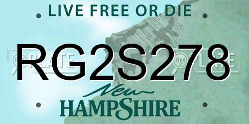 RG2S278 New Hampshire License Plate