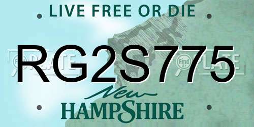 RG2S775 New Hampshire License Plate