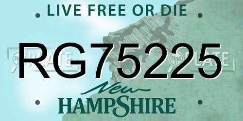 RG75225 New Hampshire License Plate