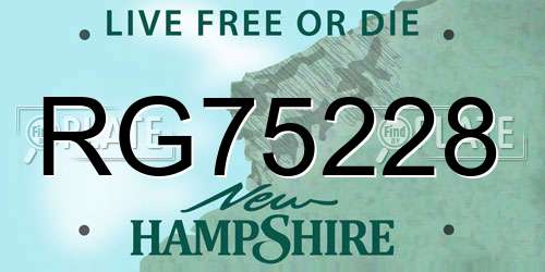 RG75228 New Hampshire License Plate