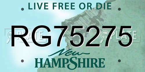 RG75275 New Hampshire License Plate