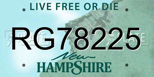 RG78225 New Hampshire License Plate
