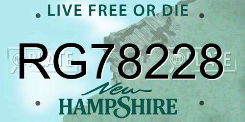 RG78228 New Hampshire License Plate