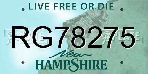 RG78275 New Hampshire License Plate