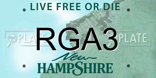 RGA3 New Hampshire License Plate