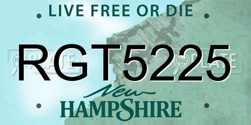 RGT5225 New Hampshire License Plate