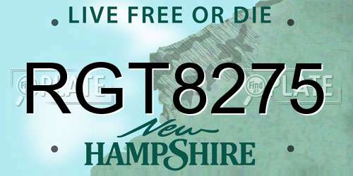 RGT8275 New Hampshire License Plate