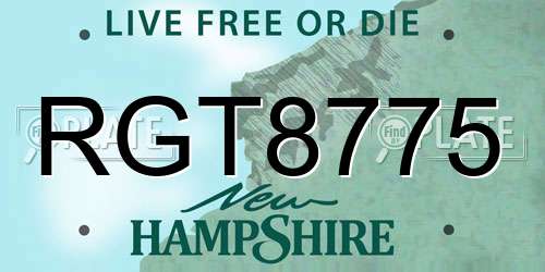 RGT8775 New Hampshire License Plate