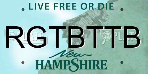 RGTBTTB New Hampshire License Plate