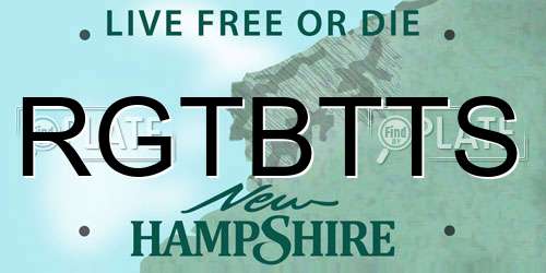 RGTBTTS New Hampshire License Plate