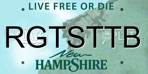 RGTSTTB New Hampshire License Plate