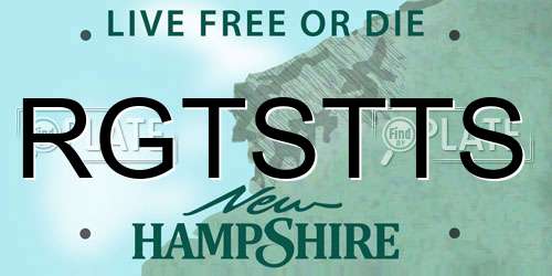 RGTSTTS New Hampshire License Plate
