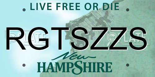 RGTSZZS New Hampshire License Plate
