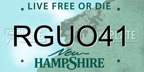 RGUO41 New Hampshire License Plate