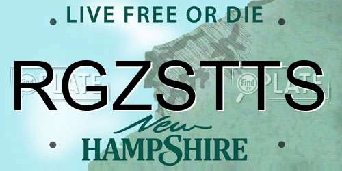 RGZSTTS New Hampshire License Plate