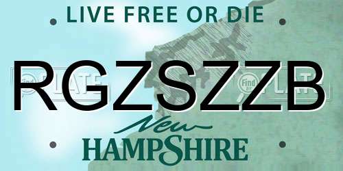 RGZSZZB New Hampshire License Plate