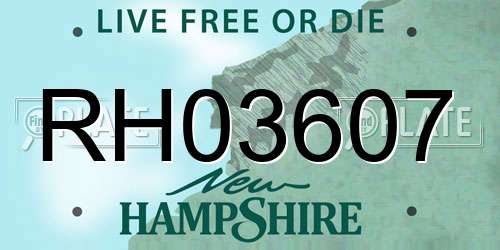 RH03607 New Hampshire License Plate