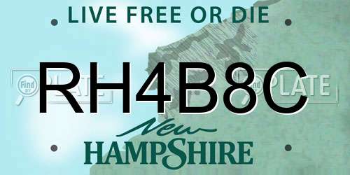 RH4B8C New Hampshire License Plate