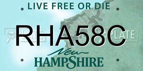 RHA58C New Hampshire License Plate