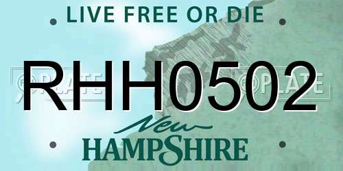 RHH0502 New Hampshire License Plate
