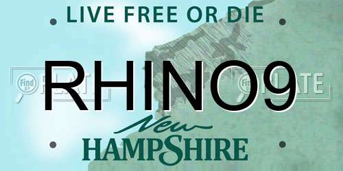 RHINO9 New Hampshire License Plate