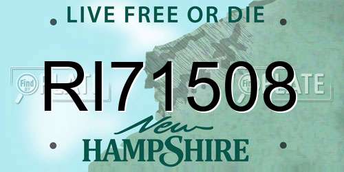 RI71508 New Hampshire License Plate