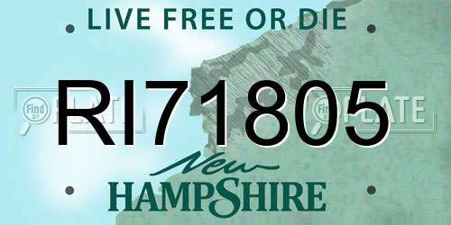 RI71805 New Hampshire License Plate