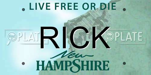 RICK New Hampshire License Plate