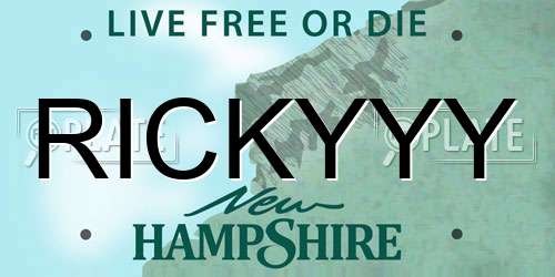 RICKYYY New Hampshire License Plate