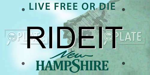 RIDEIT New Hampshire License Plate