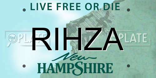 RIHZA New Hampshire License Plate
