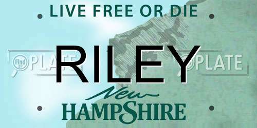 RILEY New Hampshire License Plate