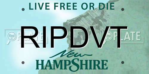 RIPDVT New Hampshire License Plate