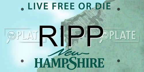 RIPP New Hampshire License Plate